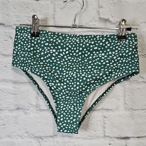 SHEIN Teal and White Dotted Bikini Bottoms